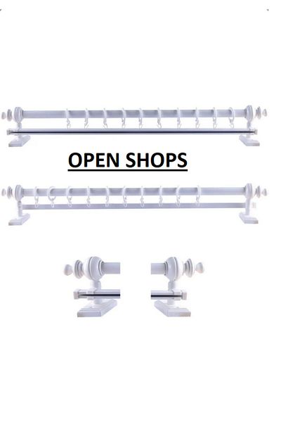 KİP PERDE & AKSESUARLARI Cortina Albă Rustică Umeraș și Set șină simplă 225 Cm