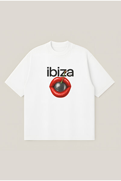 Moon Dancer Tricou Ibiza unisex, supradimensionat, imprimat, cu croială boxy,...