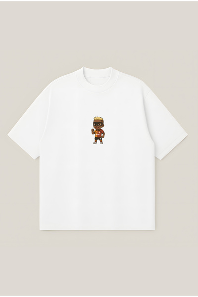 Moon Dancer Tricou Chibi O'simhen unisex, 100% bumbac organic, cu textură gro...
