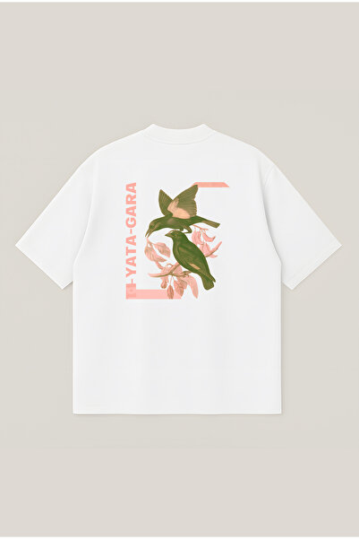 Moon Dancer Birds Unisex Oversize Printed Boxy Fit Thick Fabric T-Shirt