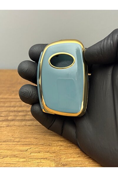 Luxe Aksesuarr Compatibil cu Hyundai I20 2011-2018 Interfață-accent-sonata Husă de protecție pentru chei din silicon cu 3 butoane Gri