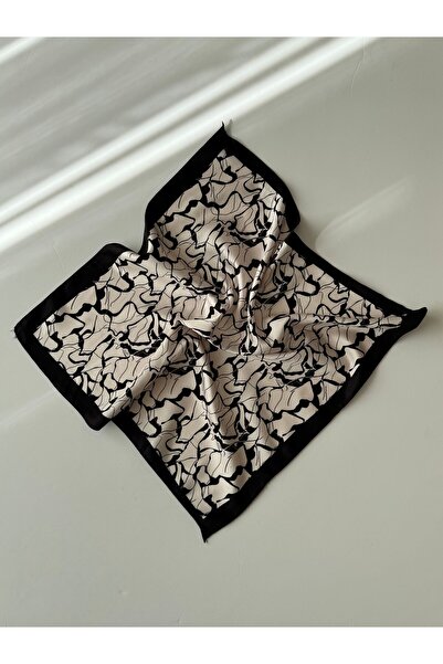 AGAPI أبيض وأسود منقوشة وشاح باندانا