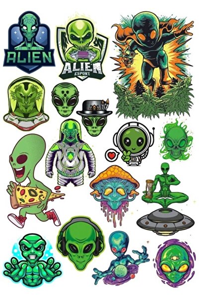 Reysa Tasarım مجموعة ملصقات كائنات فضائية مكونة من 11 20 قطعة للهاتف والكمبيو...