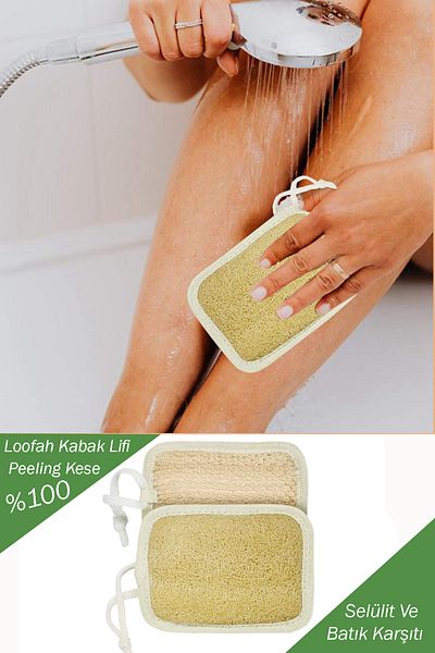 Bundeba Natural Pumpkin Scrub Rectangular Loofah Pumpkin Fiber Exfoliating Scrub