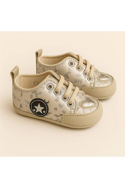 mia mia Heart Detailed Baby Girl Booties Size 18-19