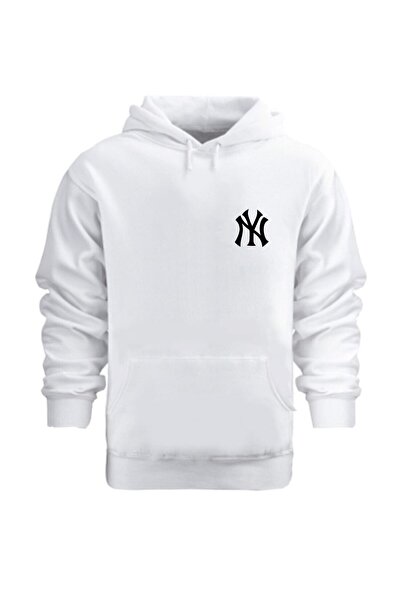 zürafa beneği Unisex Beyaz New York Tasarım Baskılı Içi Pamuklu Sweatshirt