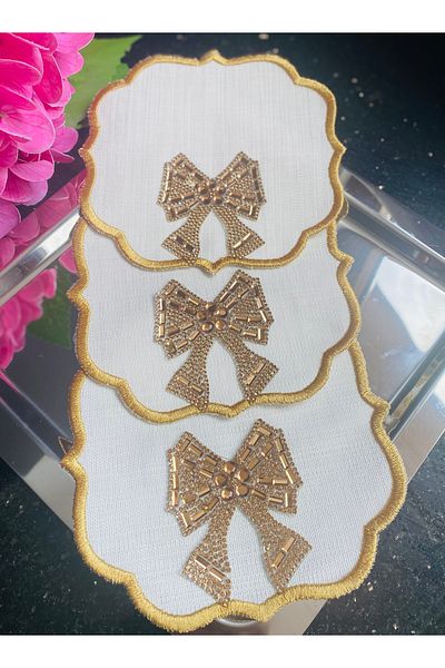 ELÇİÇEK HOME Presentation Napkin, Cocktail Napkin, Coffee Side Presentation Napkin Set of 3