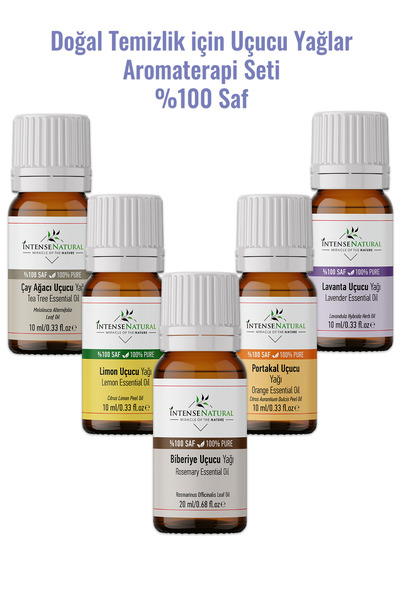 İntense Natural Doğal Temizlik için Aromaterapi Uçucu Yağlar Seti %100 Saf ve...