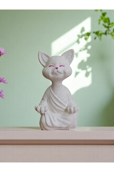 Grimsi Yoga Yapan Kedi Biblo Meditasyon Kedi Heykeli Ev Dekorasyon