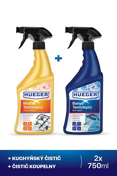 Hueger Sada 2 čističů do kuchyně a koupelny (2x 750 ml)