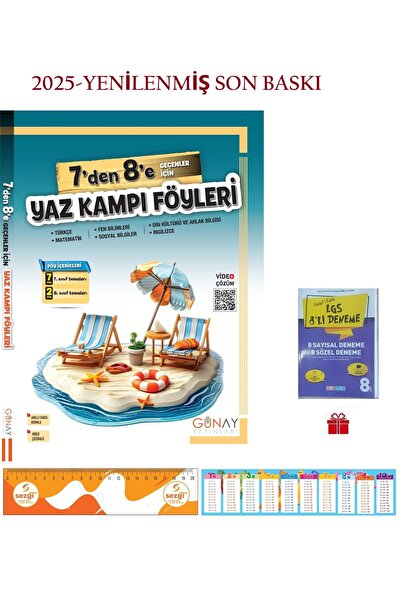 Günay Yayınları 7'den 8'e Geçenler İçin Yaz Tatili Föyleri ve 8'Li Sayısal ve...