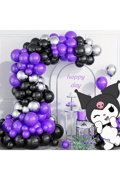 turkuaz parti Kuromi Concept Balloon Set 45 Pieces