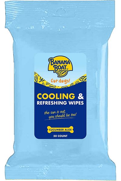 Banana Boat Cooling And Refreshing Sun Wipes For Dogs, Cucumber Aloe - 50 Ct