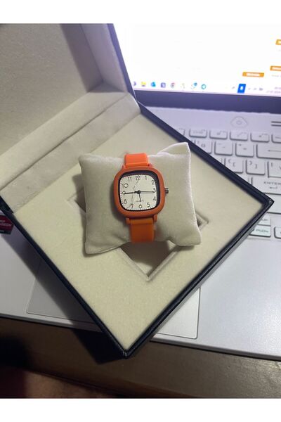 Brality Kadın Erkek Unisex Kadın Kol Saati - Analog Ayarlı - Turuncu Silikon ...