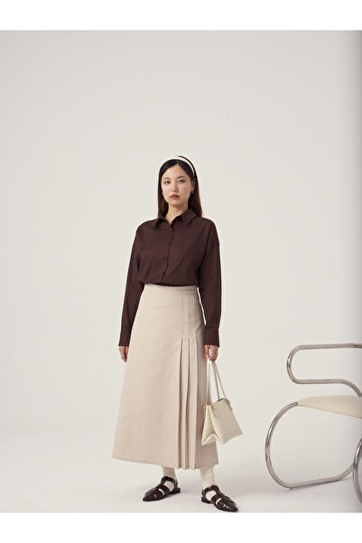 Beju be Yanı pileli etek – krem