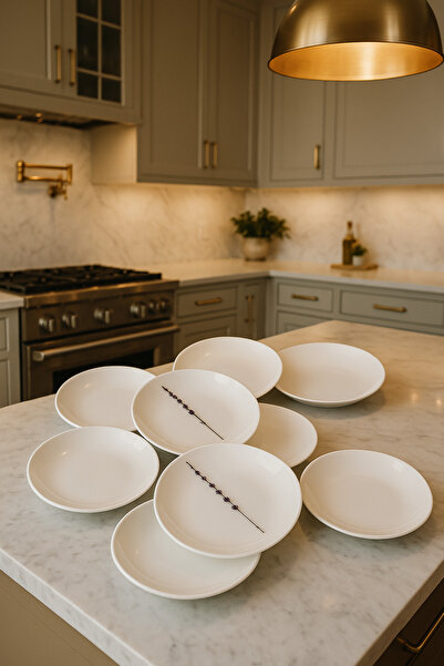 Veliday 6 LI PORSELEN YEMEK TABAĞI - CAFE RESTAURANT HOTEL PASTA TABAĞI PORSE...