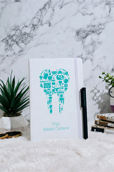 GUPSE Kişiye Özel Dişçiye Hediye Dişçi Tasarımlı Ajanda & Kalem Set