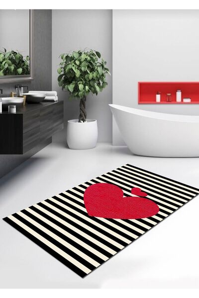 Ardizayn سجادة حمام قابلة للغسل بقاعدة منسوجة من القطن العضوي مقاس 70 × 120 سم