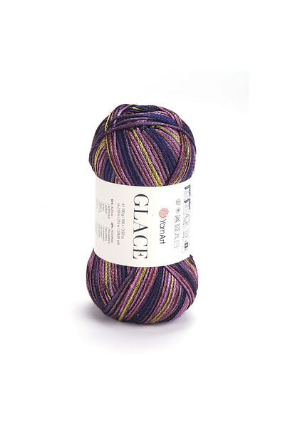 Yarnart Glace Hand Knitting Yarn,100G / 210m – 52% Acrylic 48% Polyamide–Bright Colored Summer Hand Knitting Yarn