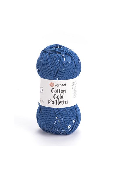 Yarnart Βαμβακερές χρυσές παγιέτες Navy Blue 7111 Πλεκτό νήμα με αστραφτερές παγιέτες
