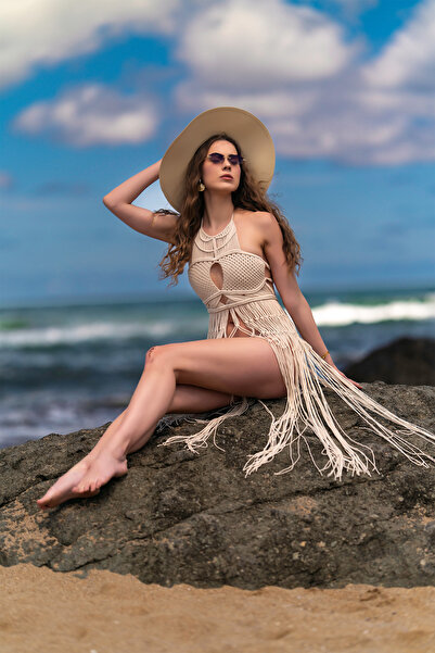 MODA Makrome Plaj Elbisesi & Pareo & El Örmesi Plaj Giysisi (Eclipse)