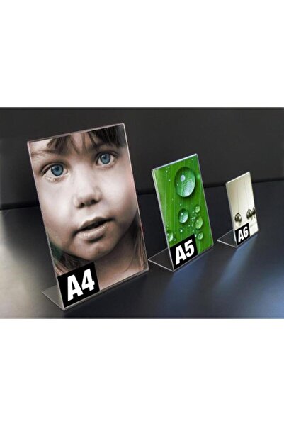 Bestekran A4 L-tipi Yatay Şeffaf Pleksi Föylük Menü Fiyatlık Broşür Etiket Fotoğraflık Albüm Stand Sehpa