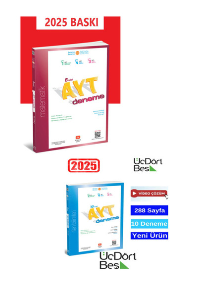 Üç Dört Beş Yayıncılık 2025 345 8'li Ayt Matematik Ve Ayt 10’lu Fen Bilimleri...