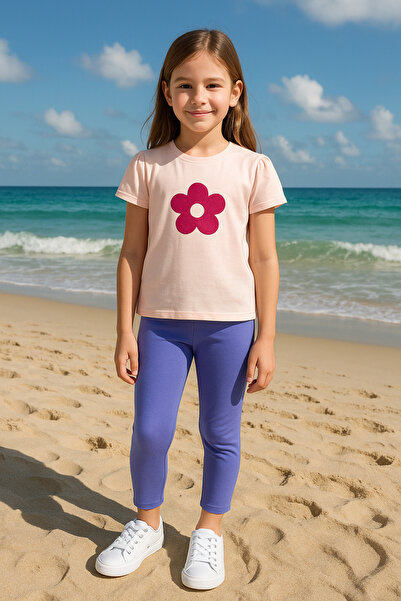 mb kids Set de vară pentru fetiță cu pantaloni scurți Capri cu flori