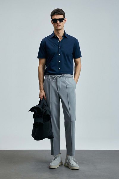 Lufian 111190337 Simon Smart Ανδρικό παντελόνι Chino Slim Fit Ανδρικό παντελόνι γκρι