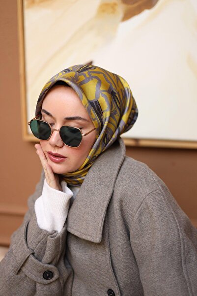 Silk Home Eșarfă de mătase Tivil IST 11419-35 Gri cu model de frunze