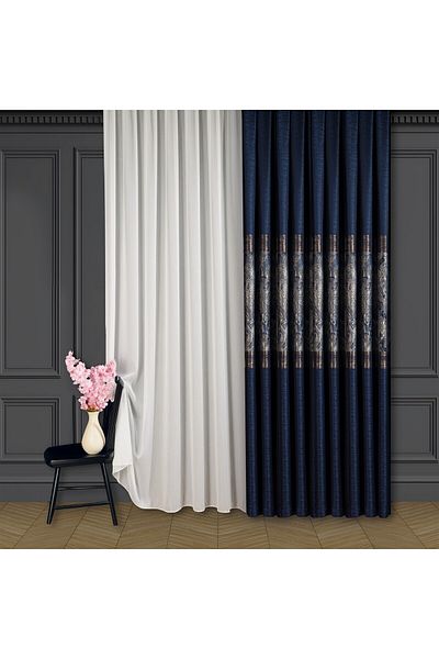 Evim 1/3 Close Pleat Bamboo Does Not Want Ironing Does Not Open Plain Tulle Curtain