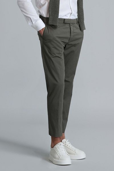 Lufian 111190312 Plus Smart Ανδρικό Παντελόνι Chino Slim Fit Ανδρικό Παντελόνι Πράσινο