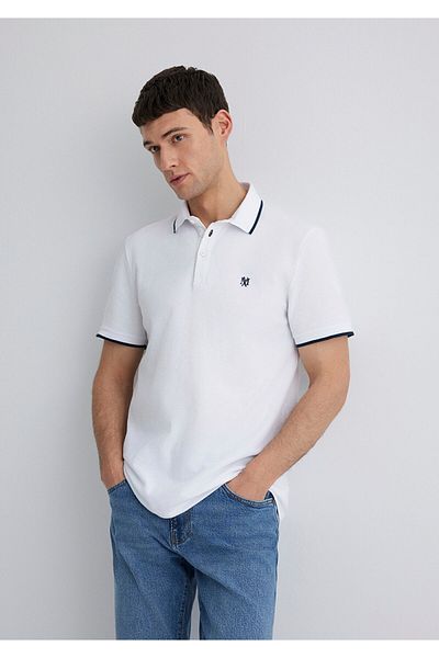 Mavi Weißes Polo-T-Shirt - Streifendetail, Slim Fit, Slim Fit066039-620