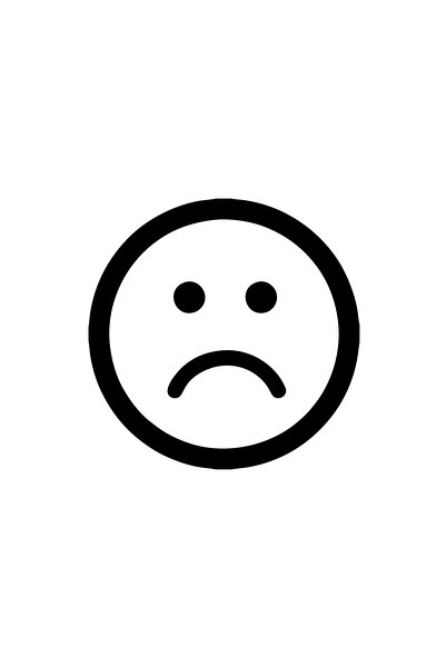 Reysa Tasarım ملصق سيارة Emoji حزين مقاس 17 × 17 سم باللون الأبيض