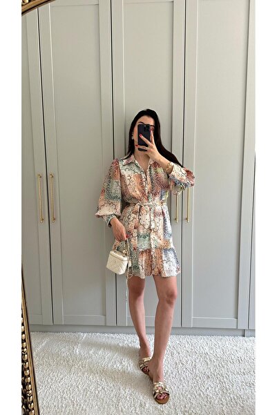 HAZELANNA فستان ملون بأصفاد كبيرة