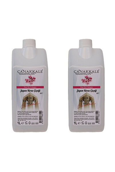 ÇANAKKALE kolonyaları (Şeffaf Renksiz) - 2 Adet Japon Kiraz Çiçeği Kolonyası -Litrelik - Korumalı Kapak - Yeni Model