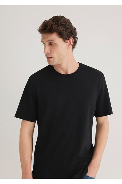 Mavi Μαύρο μπλουζάκι Basic Regular Fit / Normal Cut 0611108-900