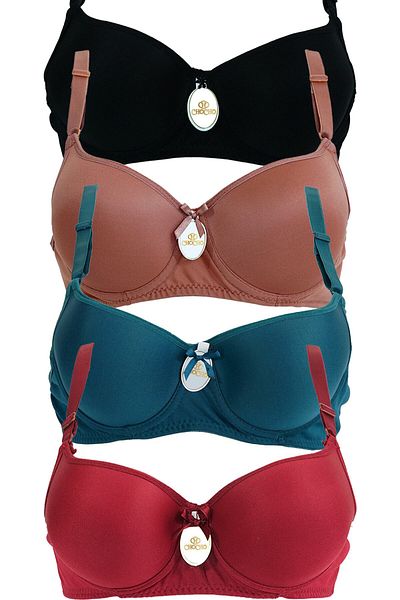 CHC Chocho Women's Underwire Unpadded 4-Piece Bra Set