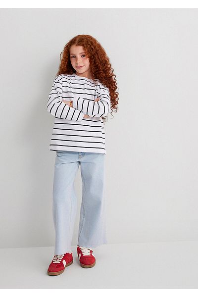 Mavi Tricou cu mânecă lungă cu dungi negre 7610223 -83106