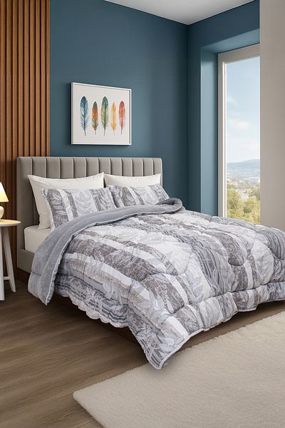 YALITEKS HOME Double Cotton Sleeping Set |   Welsoft Quilt + Elastic Sheet + Pillow Case