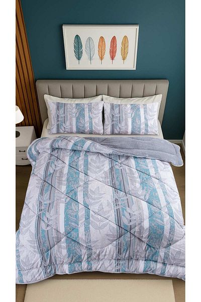 YALITEKS HOME Single Cotton Sleeping Set |   Welsoft Quilt + Elastic Sheet + Pillow Case