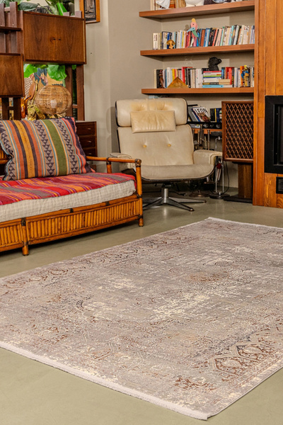 KREASYON HALI Modern MD004 Bej Uzun Ömürlü Yumuşak Dokulu Salon Mutfak Koridor Oturma Odası Yolluk Halı