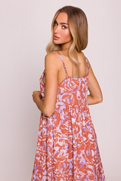 Made of Emotion SPAGHETTI STRAP MIDI PRINT DRESS
