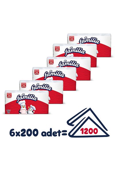 Familia 200 Napkins (6 Pack X 200 Sheets)