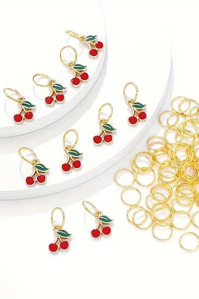 New Obsessions Комплект детски аксесоари за коса с сладки черешки, 50 части