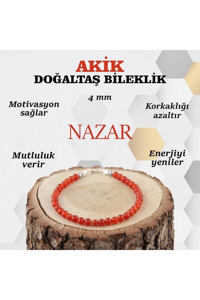 OSMANLI DOĞAL TAŞ سوار من الحجر الطبيعي العقيق 4 مم - B886