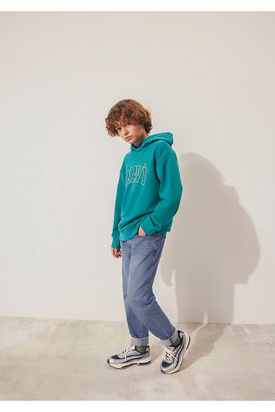 Mavi Green Hooded Logo Printed Sweatshirt - 6S10113-32449