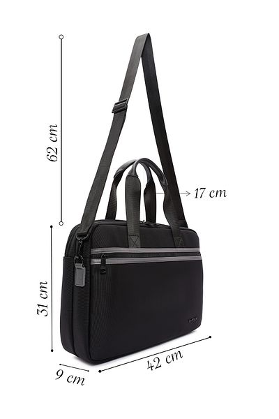 Derimod حقيبة قماش سوداء طويلة للرجال من D-Pack 24WBD30146F