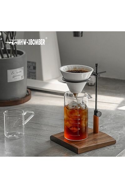 MHW-3BOMBER Walnut Wood Coffee Dripper Stand – Aesthetic and Durable Coffee Brewing Support