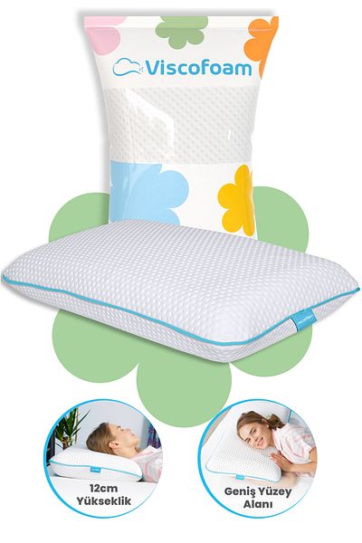 Viscofoam Xl Large Luxury Ορθοπεδικό Μαξιλάρι με Στήριγμα Λαιμού Visco Pillow - 70x40x12cm